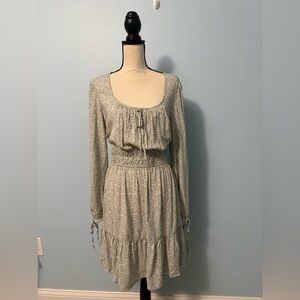 Angels Green and White Floral Long Sleeve Dress NWT